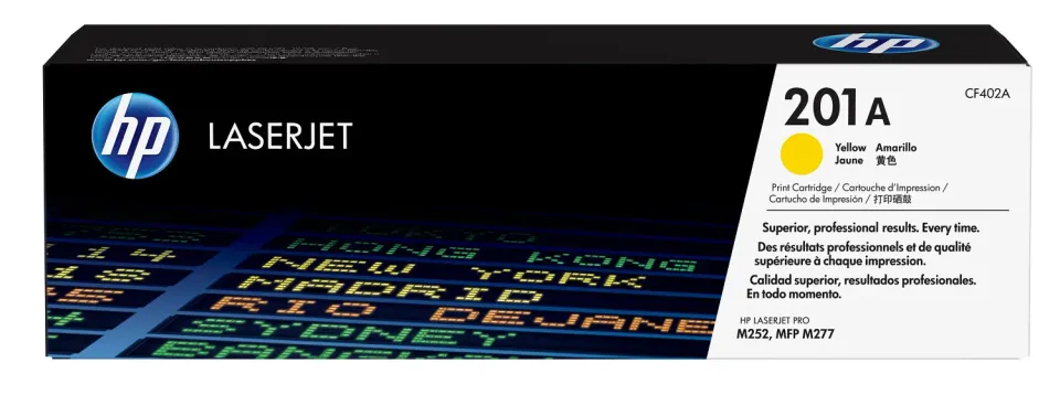 HP CF402A yellow toner č.201A malý cca 1400 str. (HP CLJ M252, M277, M274, žlutá, ColorSphere 3 Jetintelligence )