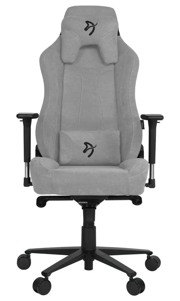 AROZZI herní židle VERNAZZA Soft Fabric Light Grey/ povrch Elastron/ světle šedá