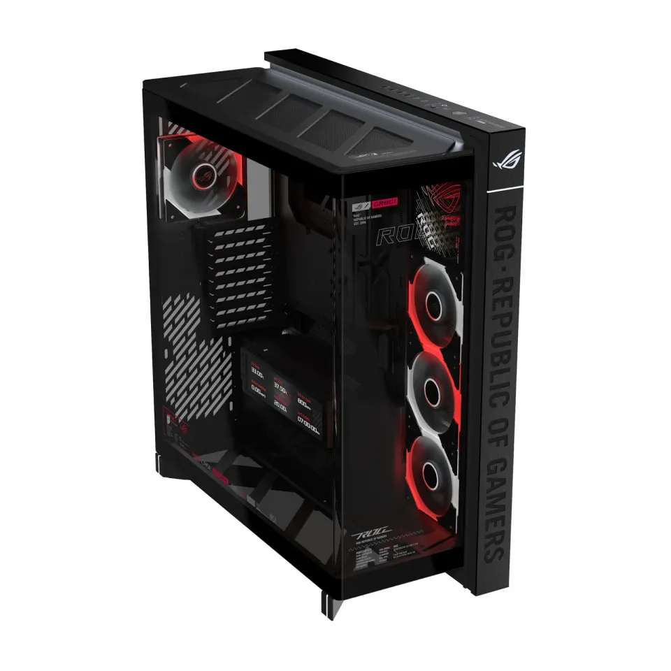 ASUS case ROG Cronox ARGB, E-ATX, Průhledná bočnice, 4x120mm ARGB, černá