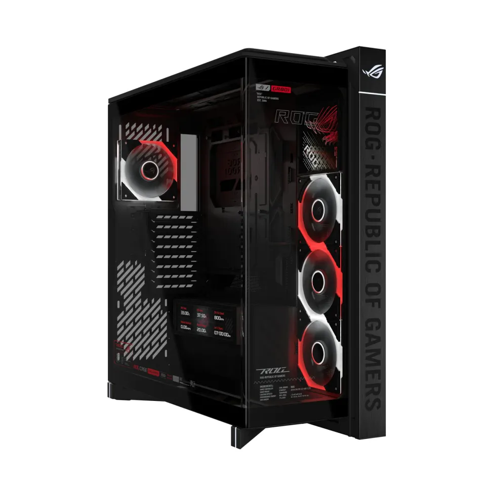 ASUS case ROG Cronox ARGB, E-ATX, Průhledná bočnice, 4x120mm ARGB, černá