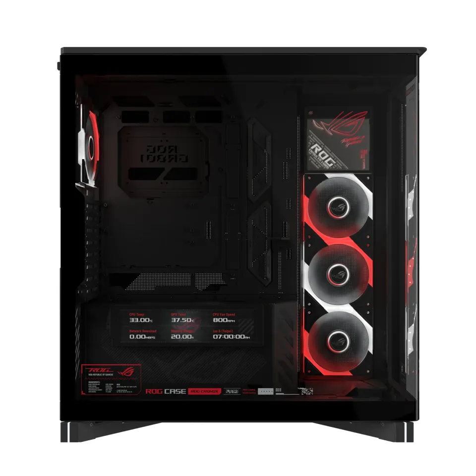 ASUS case ROG Cronox ARGB, E-ATX, Průhledná bočnice, 4x120mm ARGB, černá