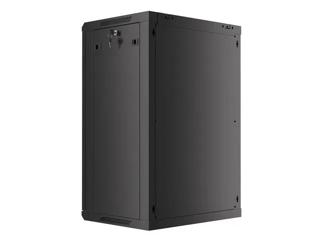 LANBERG 19" RACKOVÁ SKŘÍŇ PRO MONTÁŽ NA STĚNU 18U/600X450 (FLAT PACK) S PROSKLENÝMI DVEŘMI ČERNÁ V2