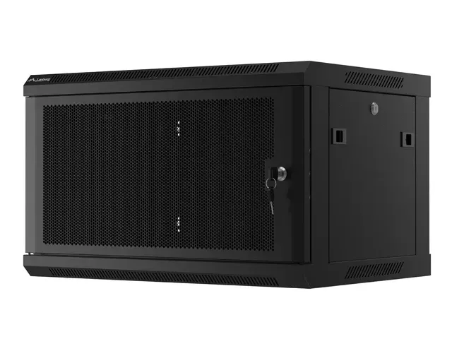 LANBERG 19" RACKOVÁ SKŘÍŇ PRO MONTÁŽ NA STĚNU 6U/600X450 S PERFOROVANÝMI DVEŘMI ČERNÁ-PLOCHÉ BALENÍ