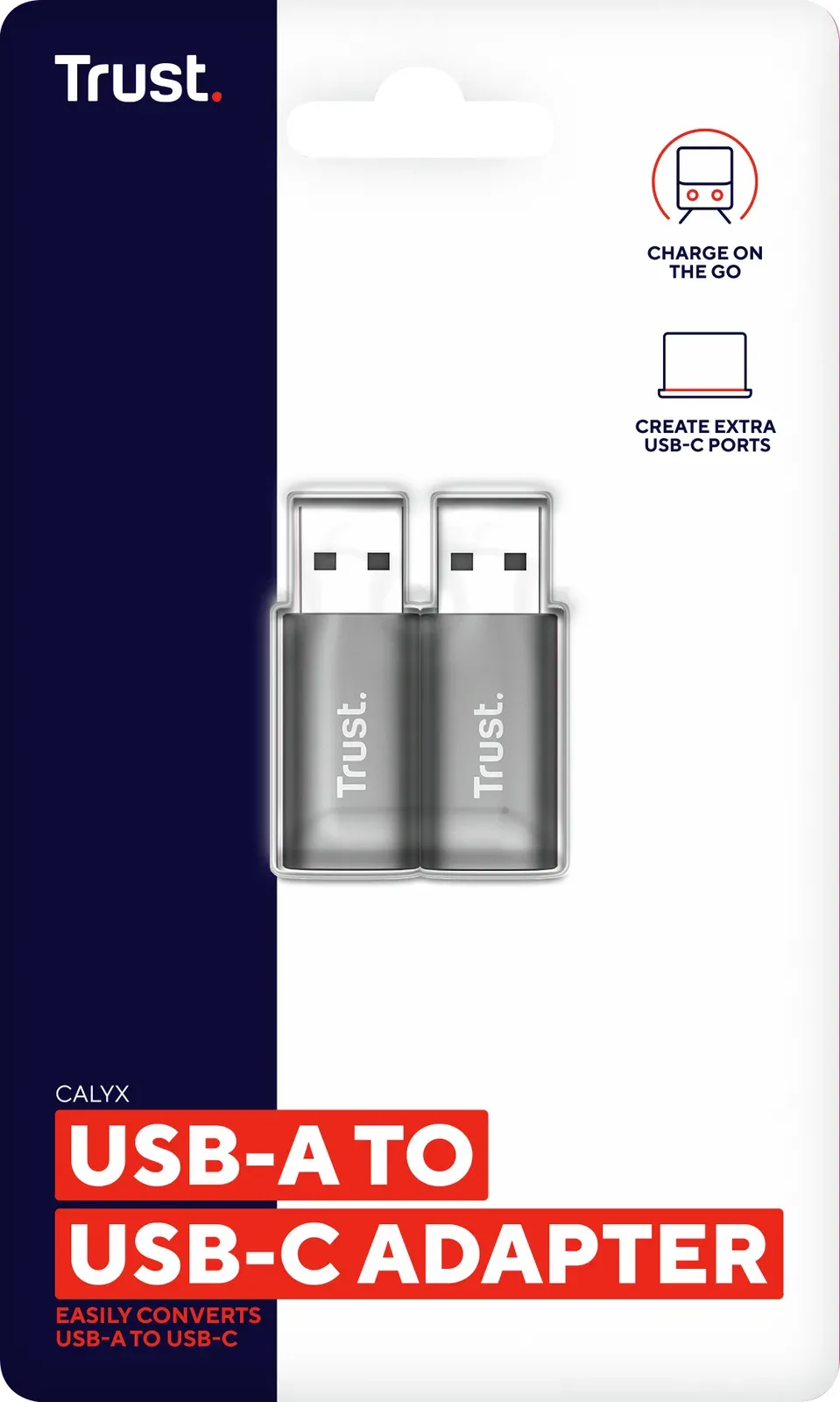 TRUST Adaptér Calyx USB-A na USB-C, 2ks