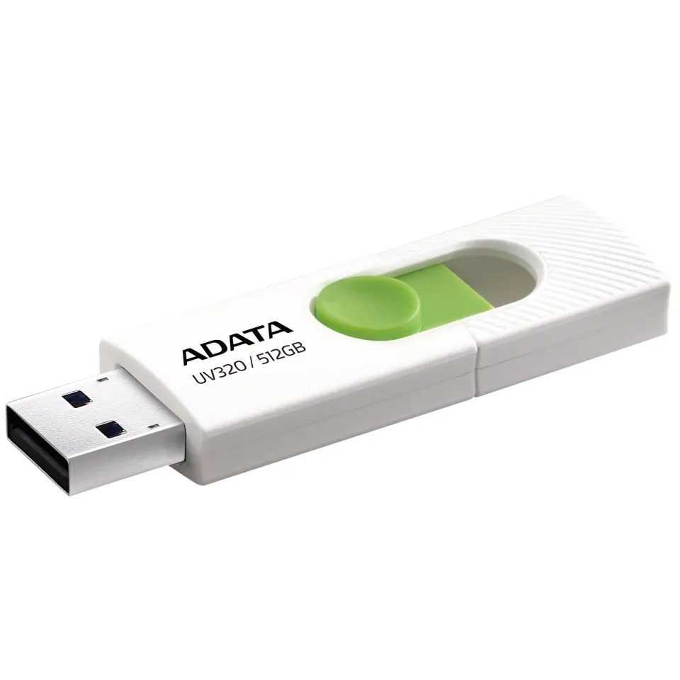 ADATA Flash Disk 512GB UV320, USB 3.2, bílo-zelená