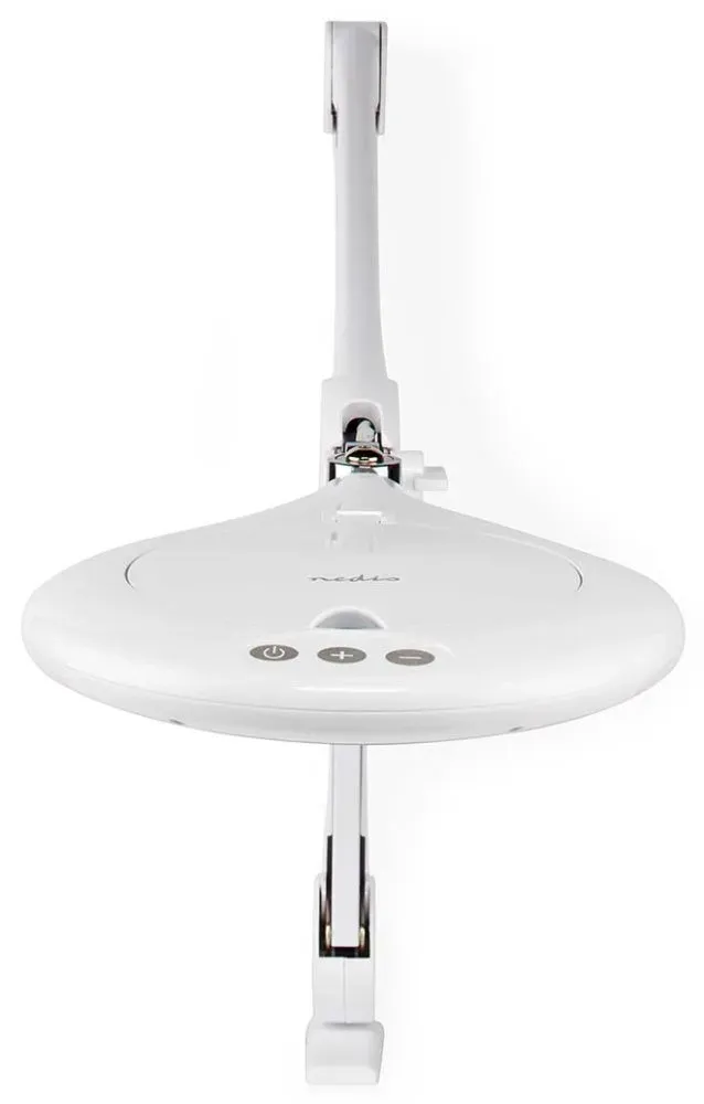 NEDIS zvětšovací stolní LED lampa/ čočka 3 dioptrie/ spotřeba 10 W/ teplota 6500 K/ světelný tok 660 lm/ bílá