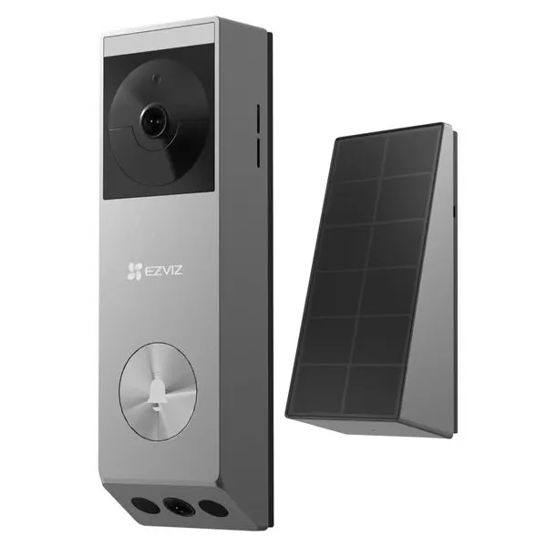 EZVIZ chytrý zvonek se dvěma kamerami EP3X Pro/ Wi-Fi/ videotelefon/ rozlišení 2048x1296/ IP65/ stříbrný