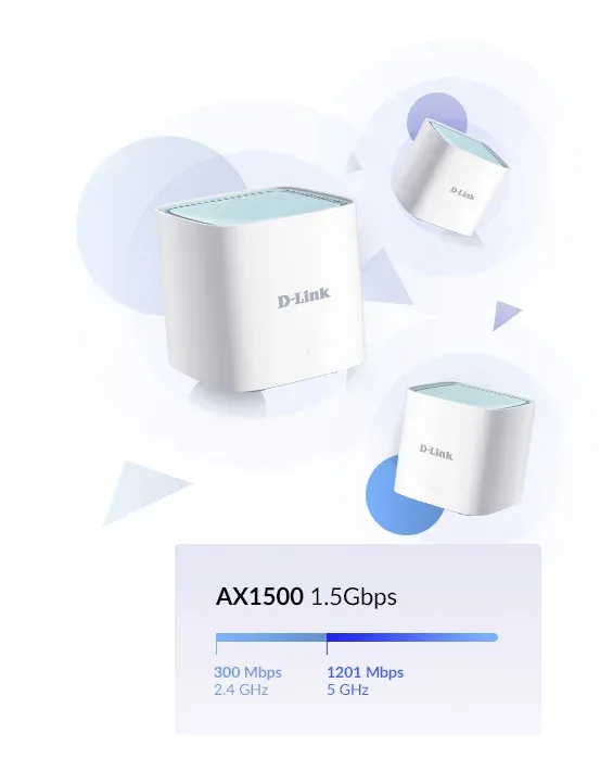 D-Link M15-3 3-pack EAGLE PRO AI AX1500 Mesh System