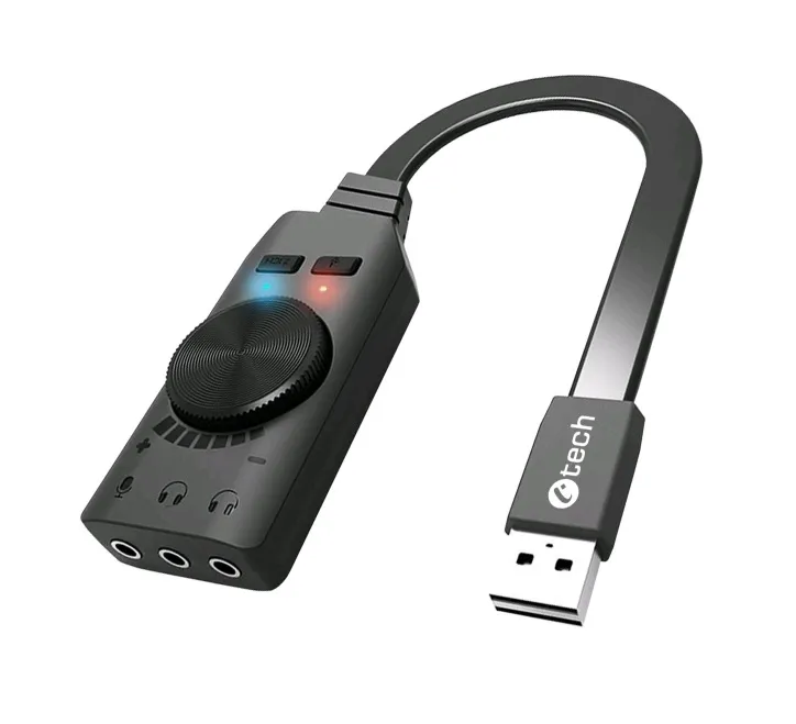 C-TECH PC externí zvuková karta SC-7Q, USB, 7.1 surround sound, audio switch