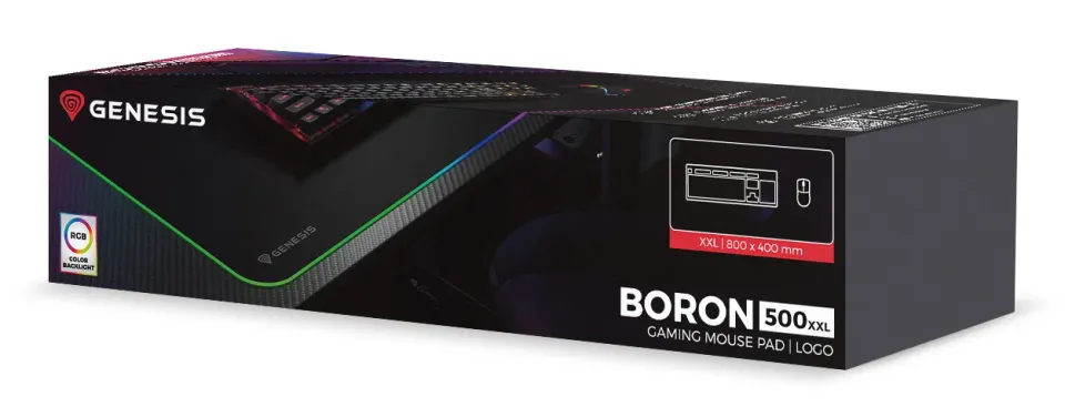 Herní podložka pod myš s RGB podsvícením Genesis BORON 500 XXL, 800x400mm