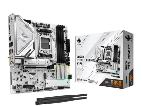 ASROCK B850M STEEL LEGEND WIFI (AM5, amd B850, 4xDDR5, PCIE 5.0, HDMI, 4xSATA3 +2xM.2, USB3.2 G2, GLAN 2,5G, mATX)