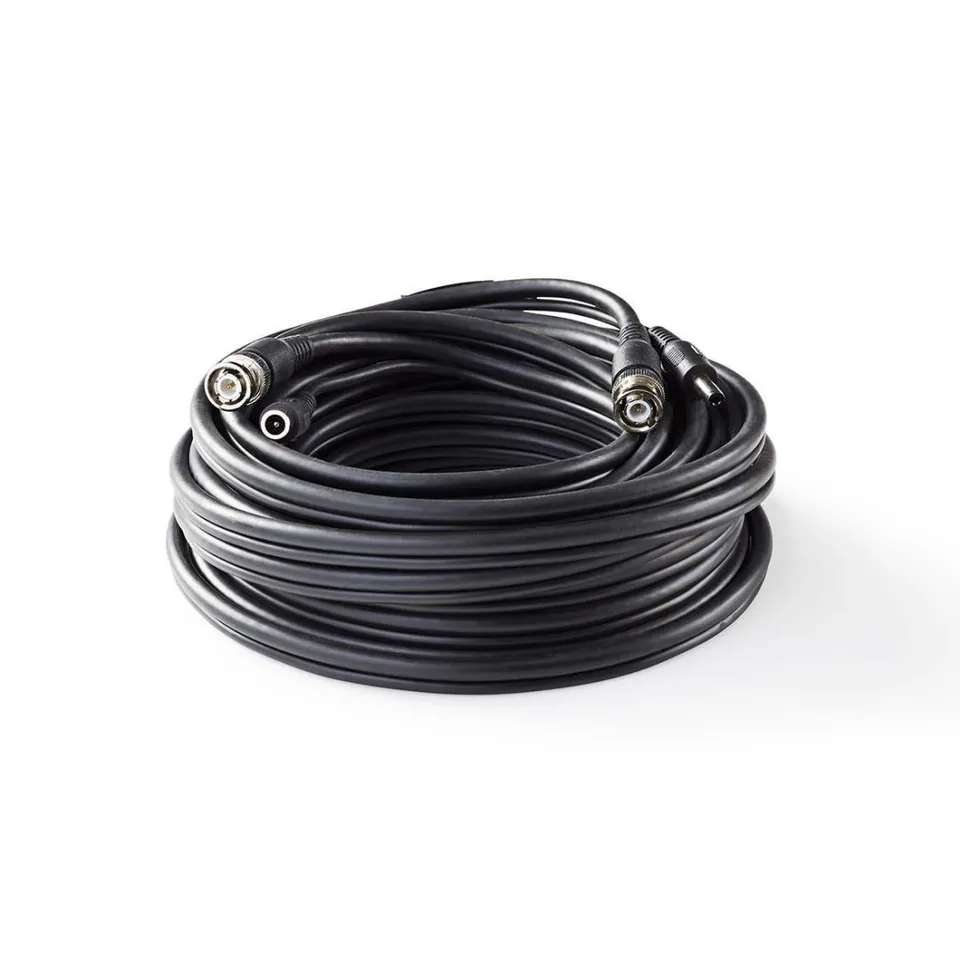 Nedis CCTVCA10BK100 - CCTV Bezpečnostní Kabel BNC / DC | RG59 | 10 m | předem se