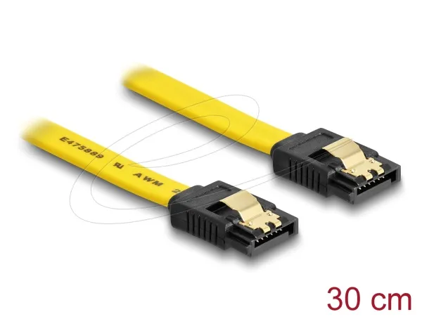 Delock Kabel SATA, 6 Gb/s, 30 cm, žlutý