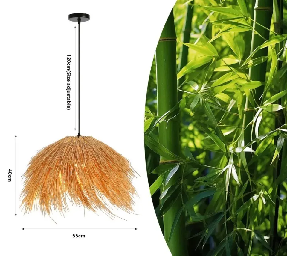 IMMAX BOHO NATURALEZA designové závěsné svítidlo, D55cm, E27, přírodní ratan