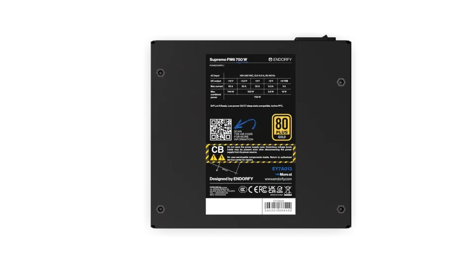 Endorfy Supremo FM6 Gold, Zdroj, ATX, 750W, aktivní PFC, 120mm ventilátor, odpoj