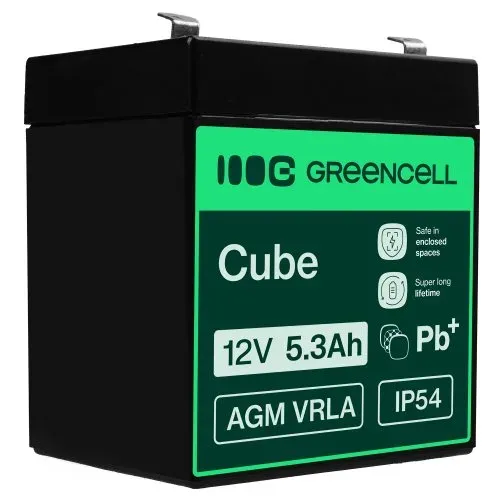Green Cell AGM VRLA 12V 5.3Ah maintenance-free battery for the alarm system, cas
