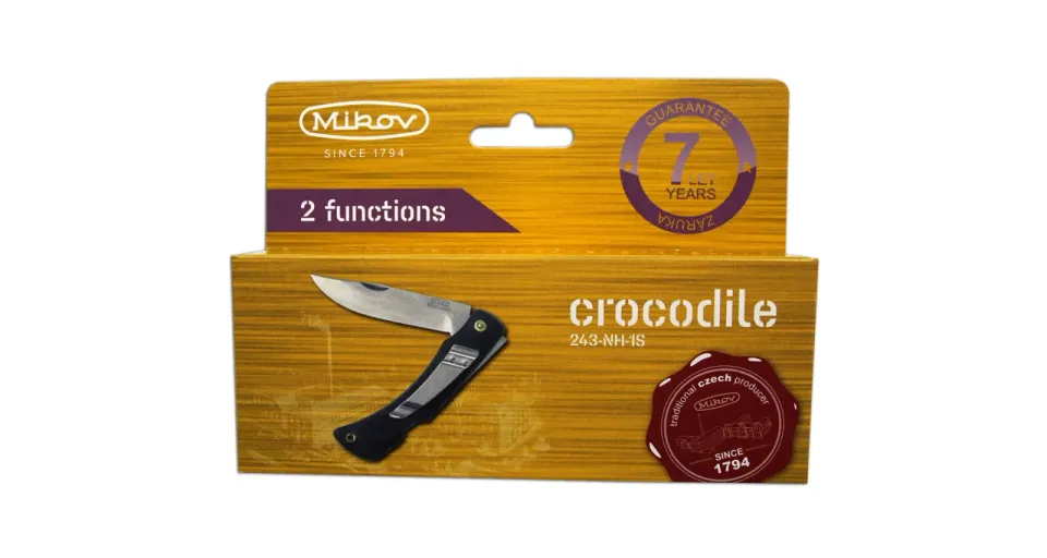 Kapesní zavírací nůž CROCODILE s klipem 243-NH-1 SPONA barevné provedení černá