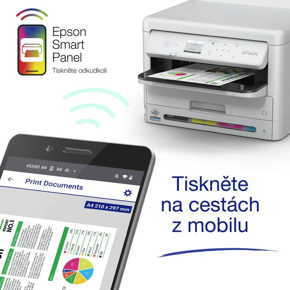 EPSON WorkForce Pro WF-C5390DW - A4/34ppm/4ink/USB/LAN/WiFi/Duplex