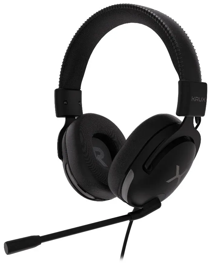 Krux headset Crave RGB / drátový / 3,5mm jack / USB / RGB podsvícení sluchátek / černý