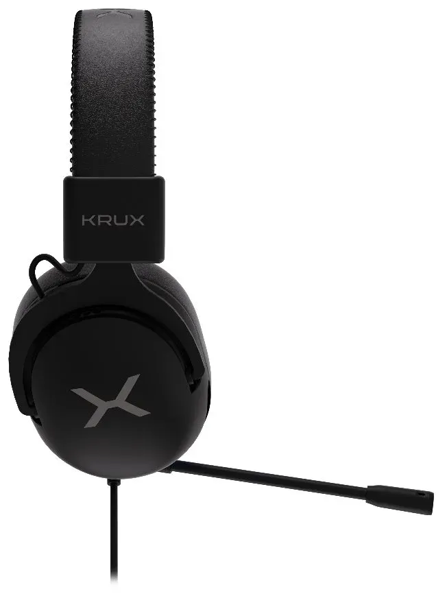 Krux headset Crave RGB / drátový / 3,5mm jack / USB / RGB podsvícení sluchátek / černý