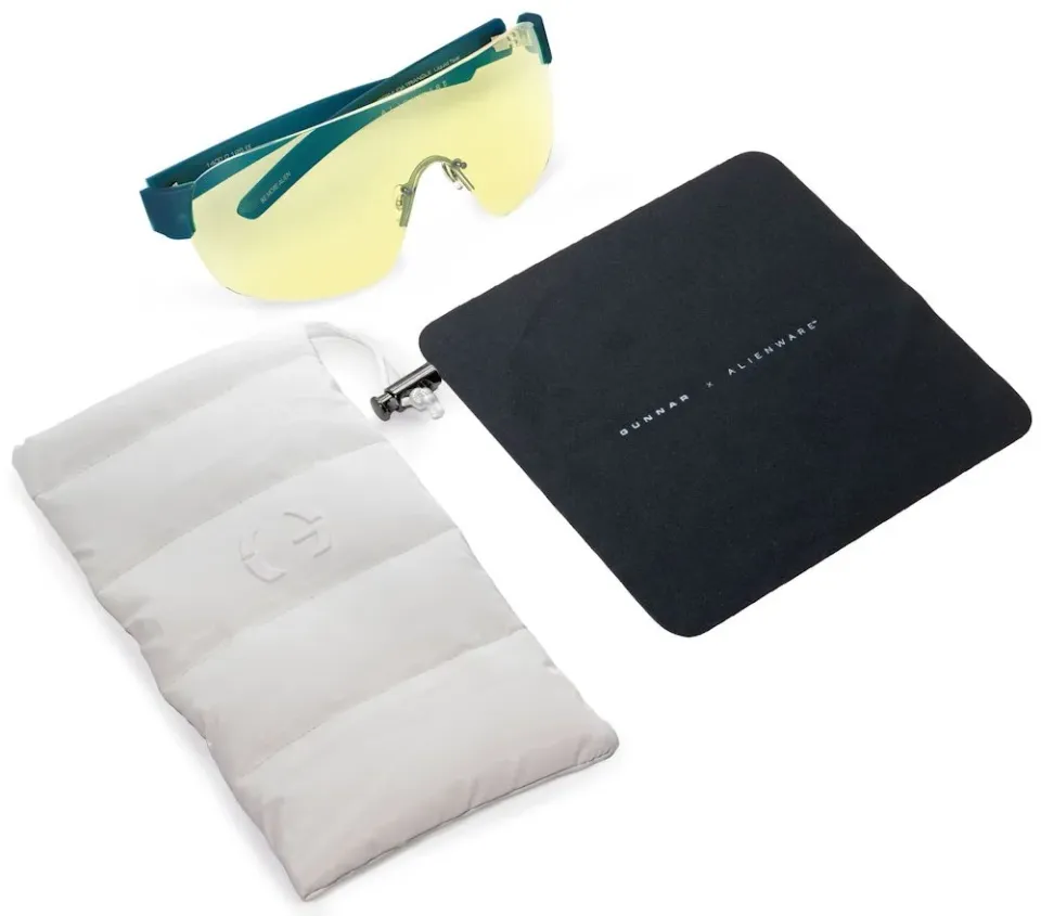 GUNNAR kancelářske/herní brýle ALIENWARE BERMUDA TRIANGLE * LIQUID TEAL *jantárová skla * BLF 65 * GUNNAR focus