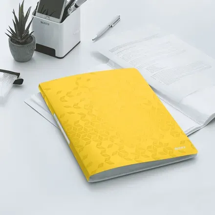 LEITZ Katalogová kniha WOW, PP, 20 kapes, žlutá