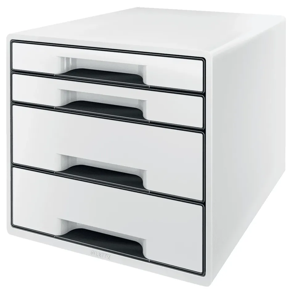 LEITZ Zásuvkový box WOW CUBE, 4 zásuvky, bílá