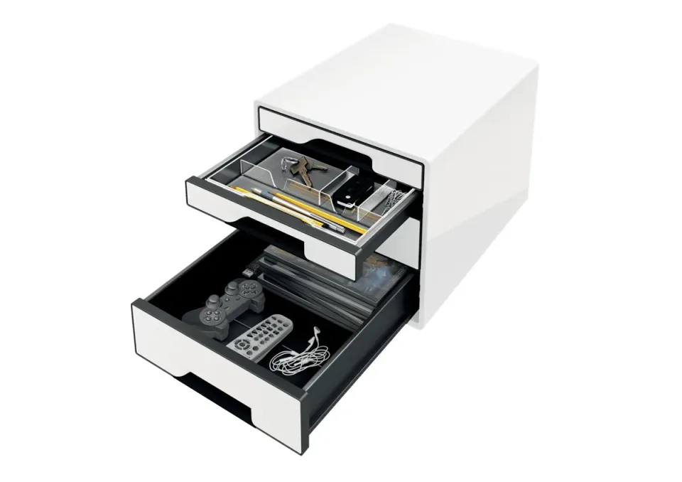 LEITZ Zásuvkový box WOW CUBE, 4 zásuvky, bílá