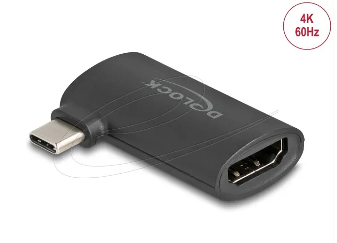 Delock Adaptér ze zástrčky USB Type-C na zásuvku HDMI (DP Alt Mode), 4K, pravoúh