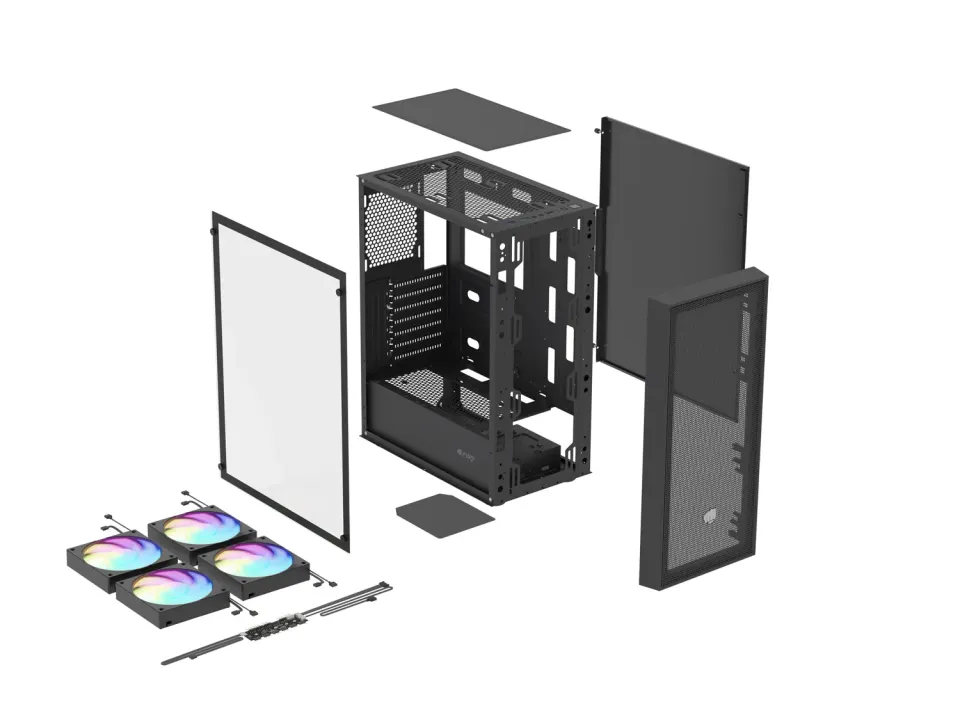 PC skříň Fury SHOBO SH8F, ARGB , Midi Tower, Černá
