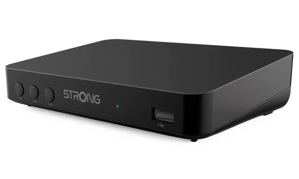STRONG DVB-T/T2 set-top-box SRT 8208/ bez displeje/ Full HD/ H.265/HEVC/ EPG/ USB/ HDMI/ SCART/ černý