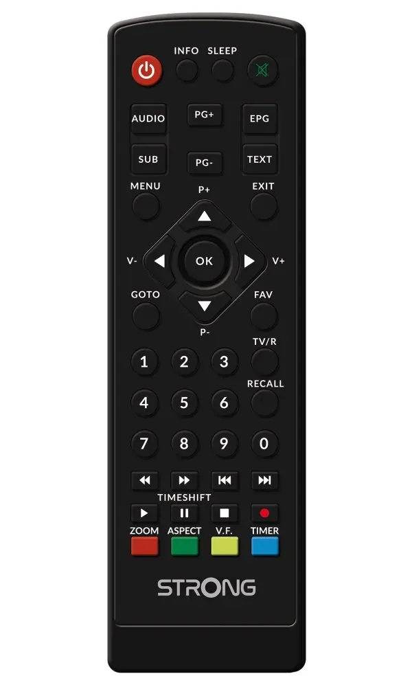 STRONG DVB-T/T2 set-top-box SRT 8208/ bez displeje/ Full HD/ H.265/HEVC/ EPG/ USB/ HDMI/ SCART/ černý