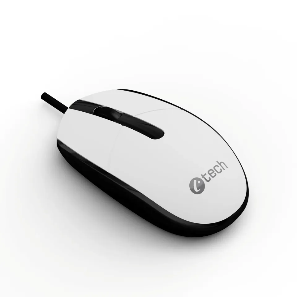 C-TECH myš WM-10, USB, 1200 DPI, bílo-černá