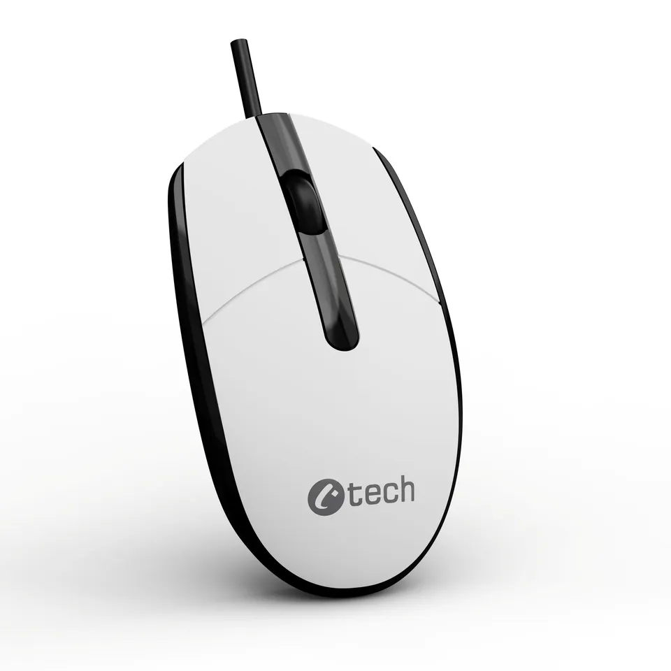 C-TECH myš WM-10, USB, 1200 DPI, bílo-černá