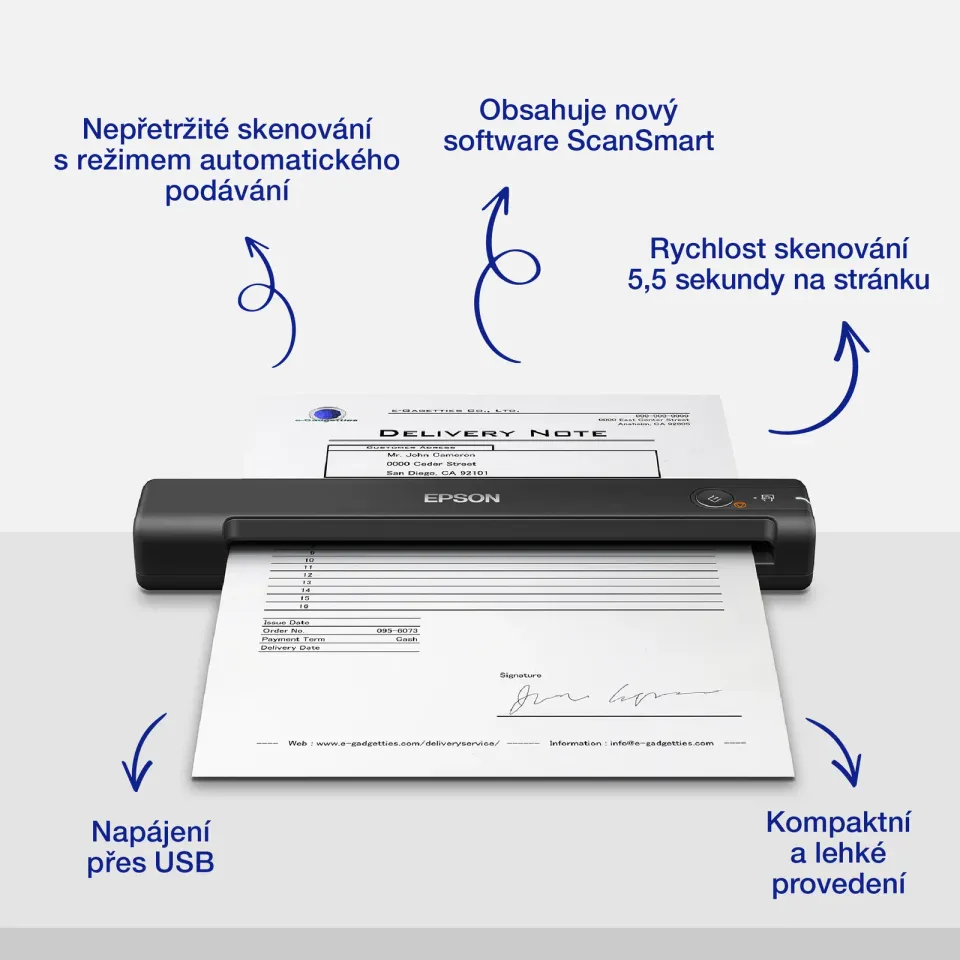EPSON skener WorkForce ES-50 - A4/600x600dpi/USB/mobilní