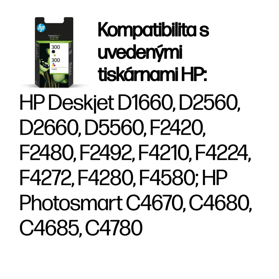 HP CN637EE = CC640EE + CC643EE combo 300/300 (náplň č.300 černá + č.300 barevná, combo pack)