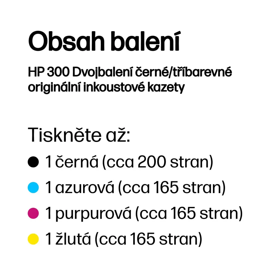 HP CN637EE = CC640EE + CC643EE combo 300/300 (náplň č.300 černá + č.300 barevná, combo pack)