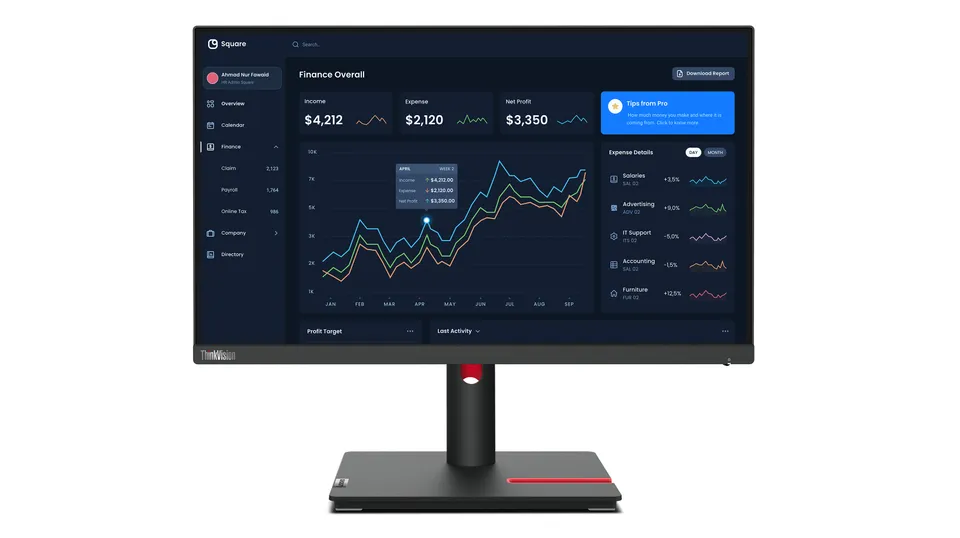 Lenovo LCD T22i-30 Wide 21,5" IPS WLED/16:9/1920x1080/250cd/1000:1/4ms/VGA/DP/HD