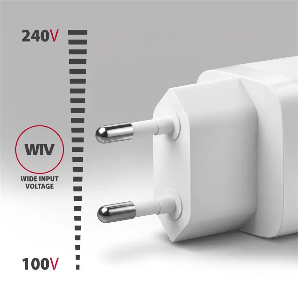 AXAGON ACU-PQ33W, GaN nabíječka do sítě 33W, USB-A + USB-C, PD3.0/PPS/QC4+/SFC2.0/Apple, bílá