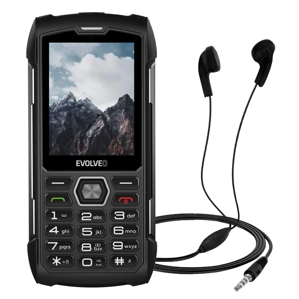 EVOLVEO StrongPhone H1, 2,8" vodotěsný odolný/2xSIM/2px/micro SDHC/5000mAh/černá