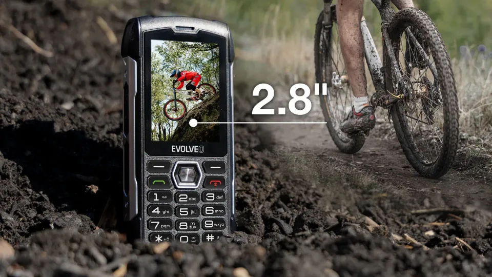 EVOLVEO StrongPhone H1, 2,8" vodotěsný odolný/2xSIM/2px/micro SDHC/5000mAh/černá