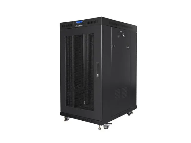 LANBERG Volně stojící skříň 19" 22U/800x1000 LCD síťované dveře černá (RAL9004)