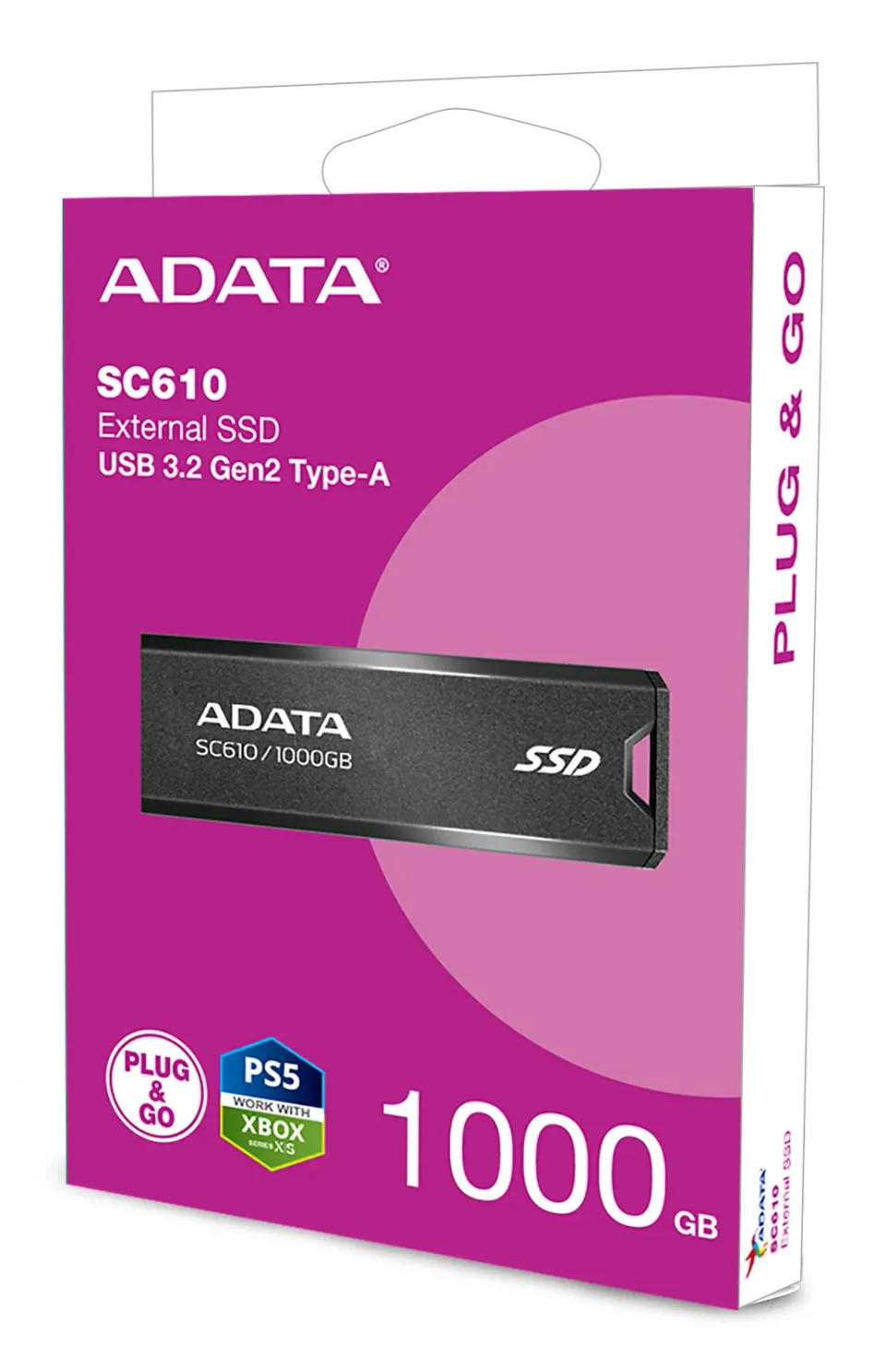 ADATA Externí SSD 1TB SC610, USB-A 3.2, černá