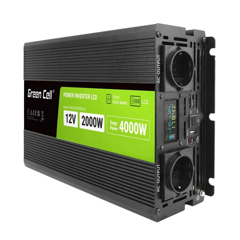 Green Cell PowerInverter LCD 12 volt 2000W/40000W car inverter with display - pu