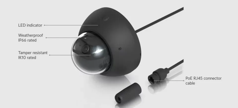 UBNT UVC-AI-Dome-B - AI Dome PoE kamera, 8MP, černá