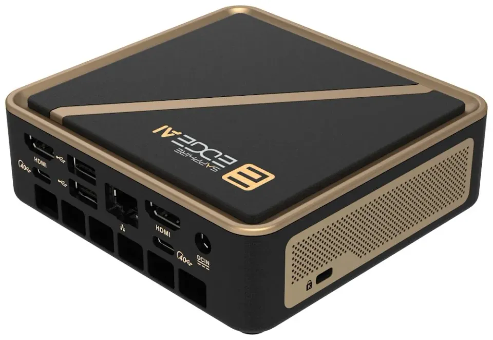 SAPPHIRE EDGE AI 340 BAREBONE / Ryzen AI 5 340 / 2x DDR5 SO-DIMM / M.2 / Wi-Fi / HDMI / USB-C / 120W adaptér