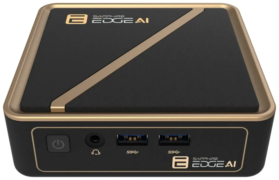 SAPPHIRE EDGE AI 340 BAREBONE / Ryzen AI 5 340 / 2x DDR5 SO-DIMM / M.2 / Wi-Fi / HDMI / USB-C / 120W adaptér