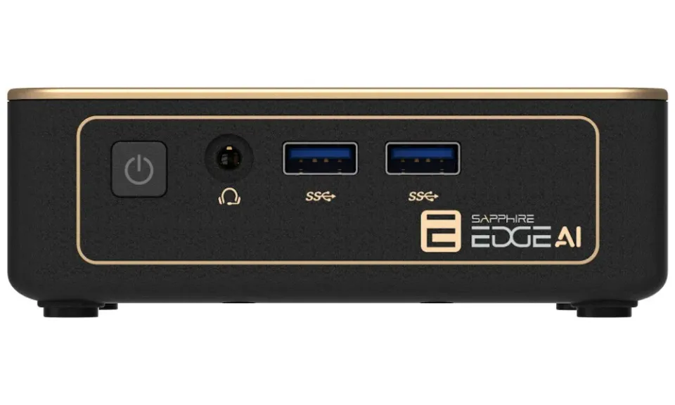 SAPPHIRE EDGE AI 340 BAREBONE / Ryzen AI 5 340 / 2x DDR5 SO-DIMM / M.2 / Wi-Fi / HDMI / USB-C / 120W adaptér
