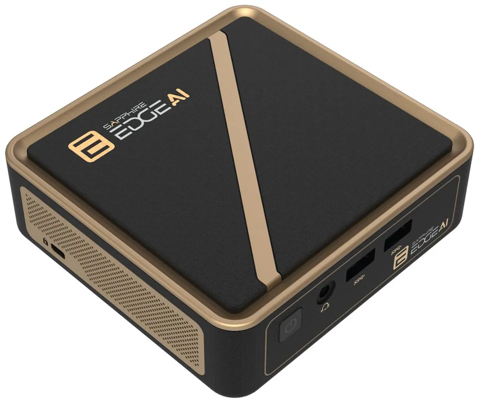 SAPPHIRE EDGE AI 340 BAREBONE / Ryzen AI 5 340 / 2x DDR5 SO-DIMM / M.2 / Wi-Fi / HDMI / USB-C / 120W adaptér