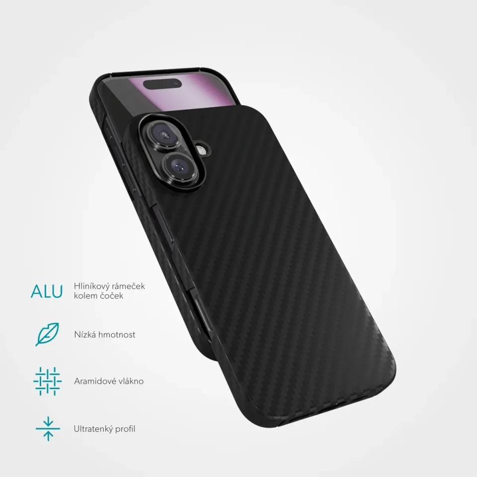 Epico Mag+ Carbon kryt pro iPhone 16 Plus - černý